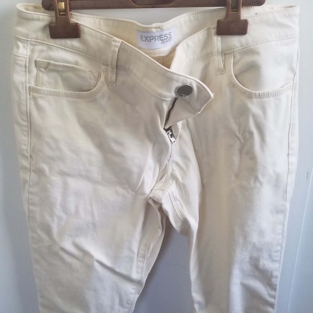 Express cream colored jeans